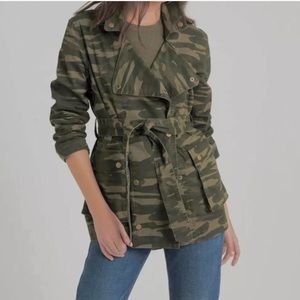 Lucky Brand Belted Utility Green Camo Jacket XS